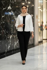 کت زنانه سفید فارمد - تصویر 4
